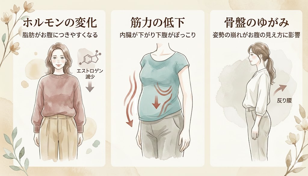 40代でお腹まわりが変わってきたのには理由があります