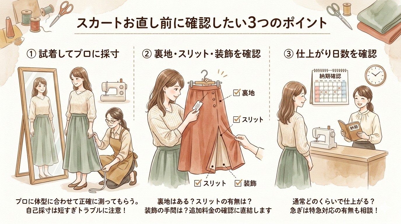 お直しに出す前に確認したい3つのこと