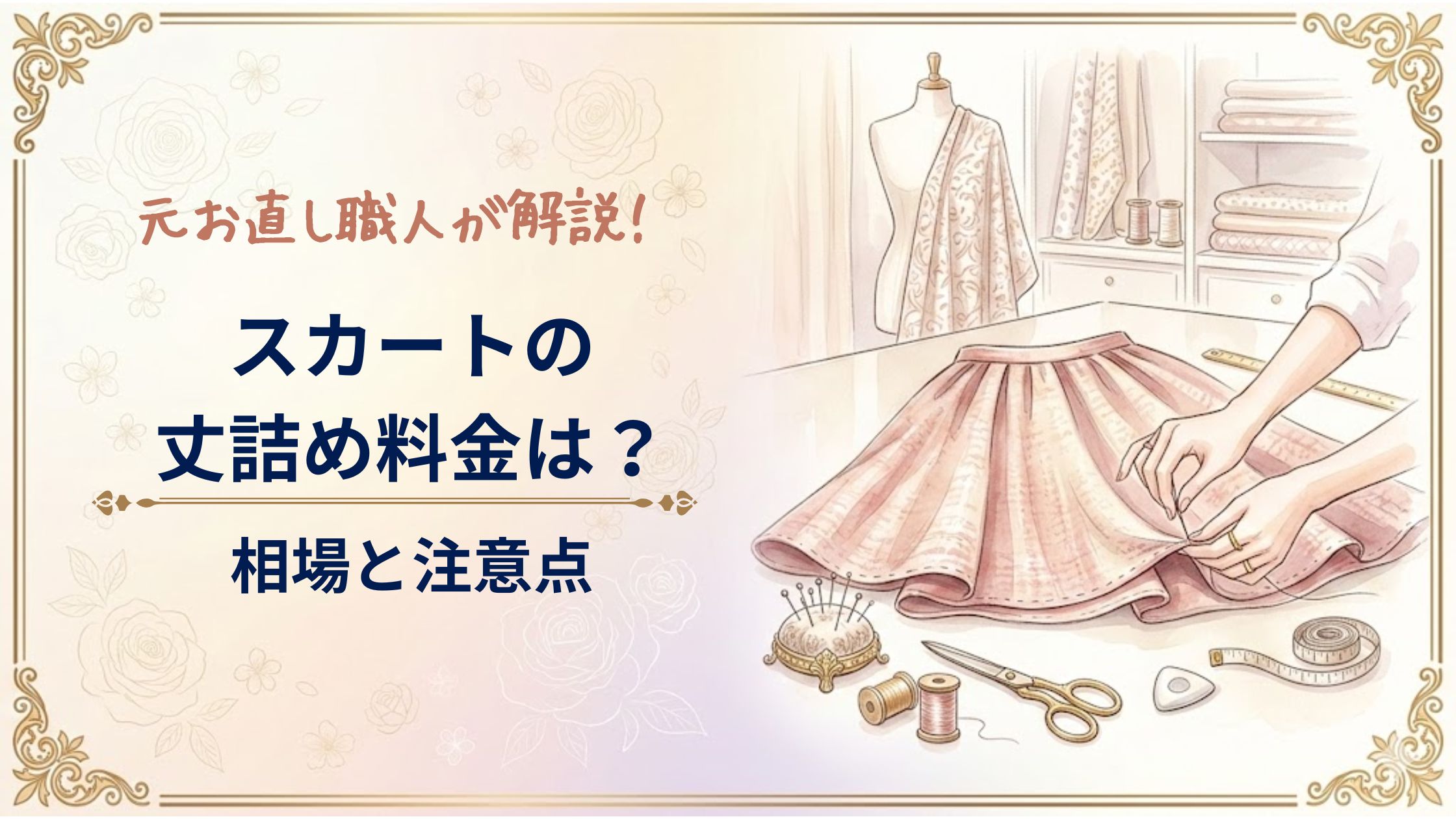 スカートの丈詰め料金