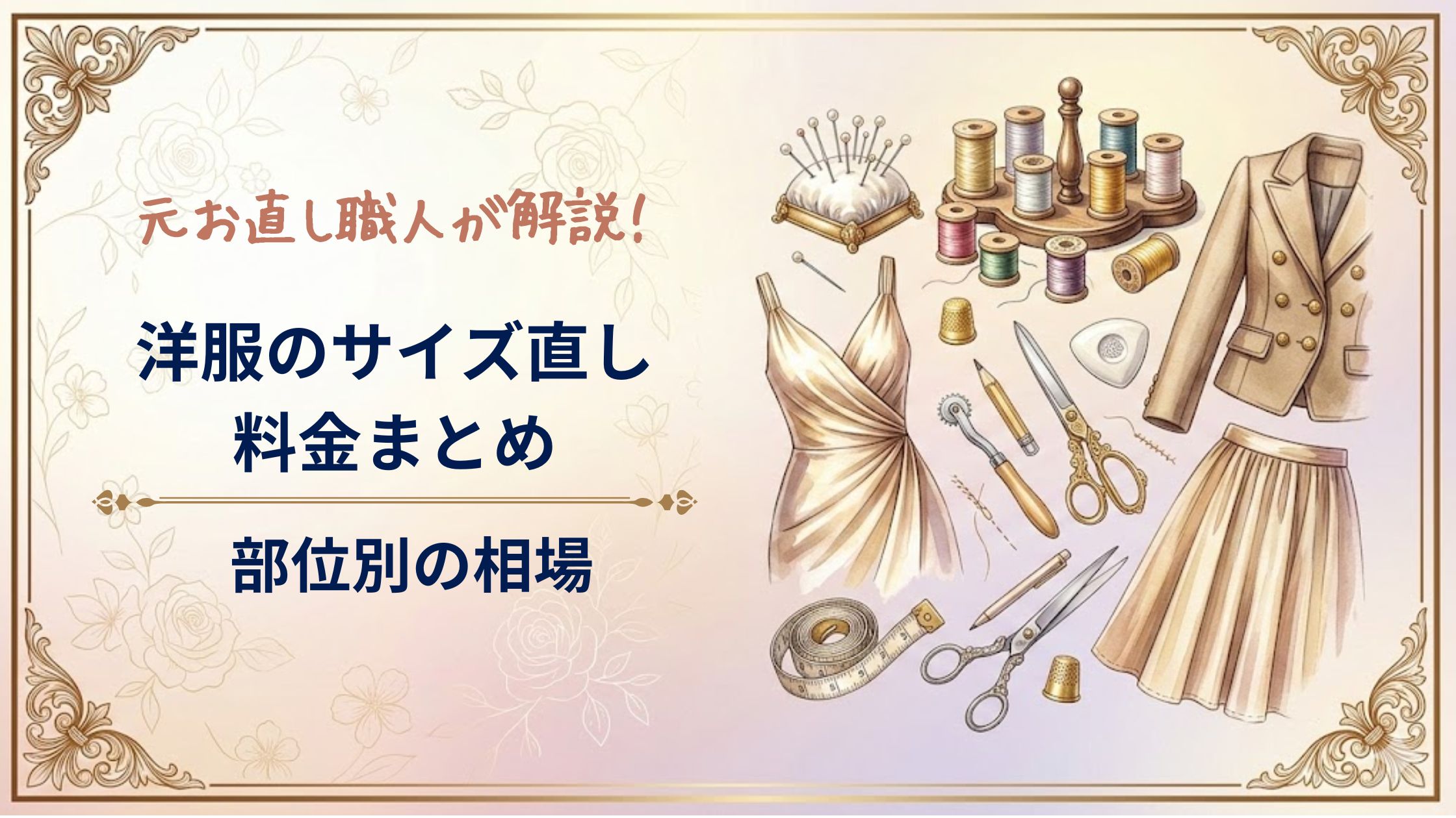 洋服のサイズ直し料金まとめ