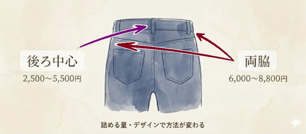 パンツのウエスト詰め