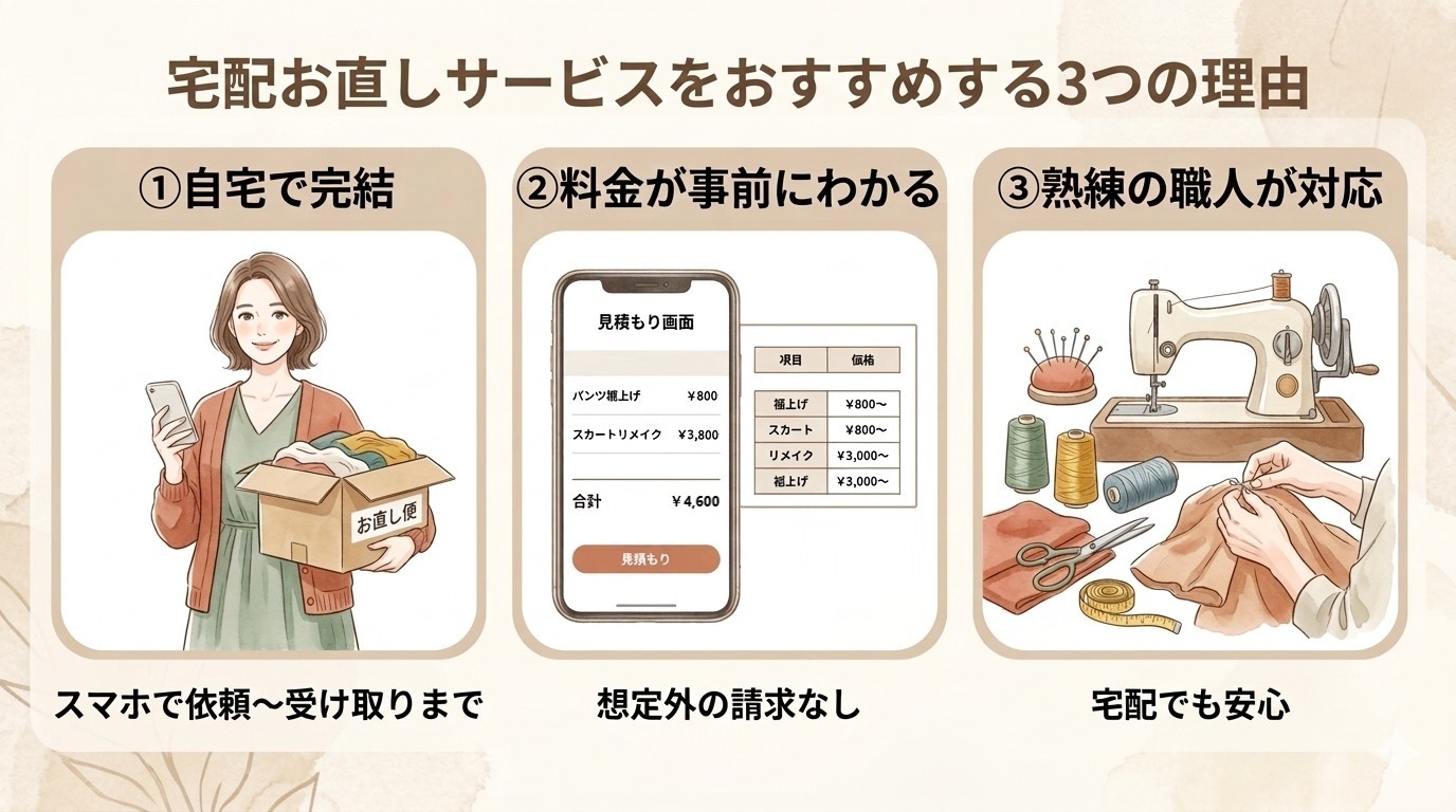 宅配お直しサービスをおすすめする理由