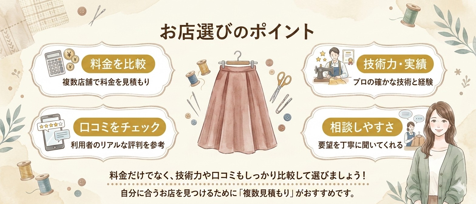 洋服のお直し、お店選びのポイント