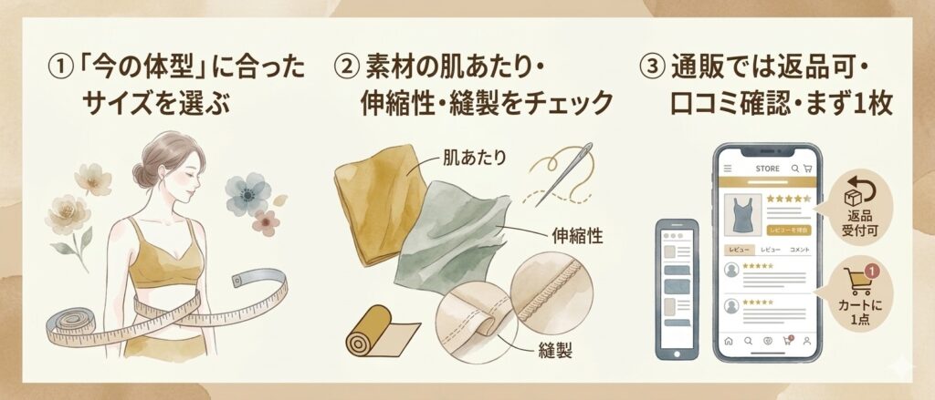 苦しくない補正下着を見分ける3つのチェックポイント
