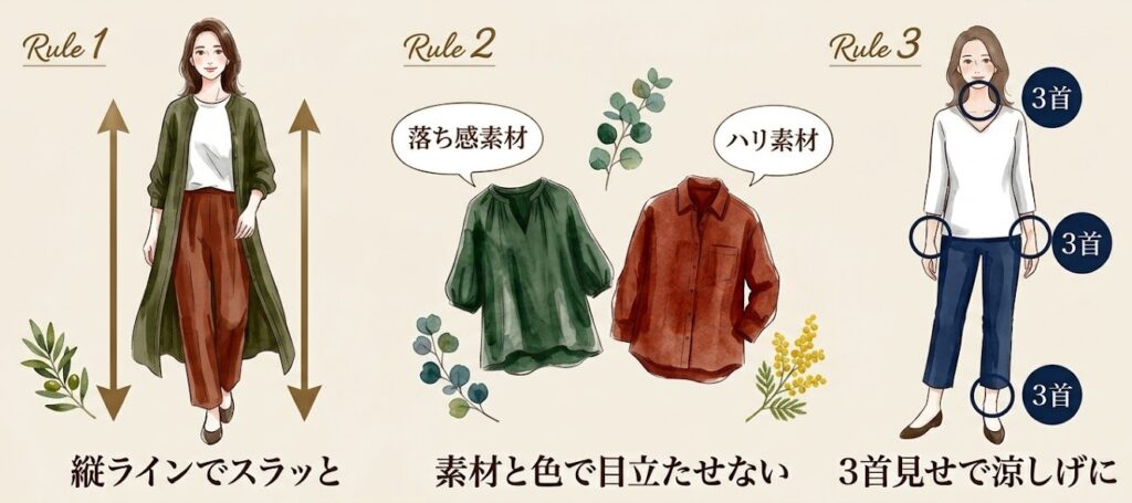 40代夏の体型カバーコーデ
