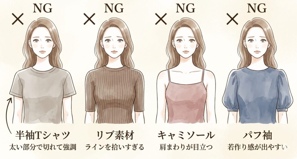 50代がやりがちなNGトップスと失敗パターン