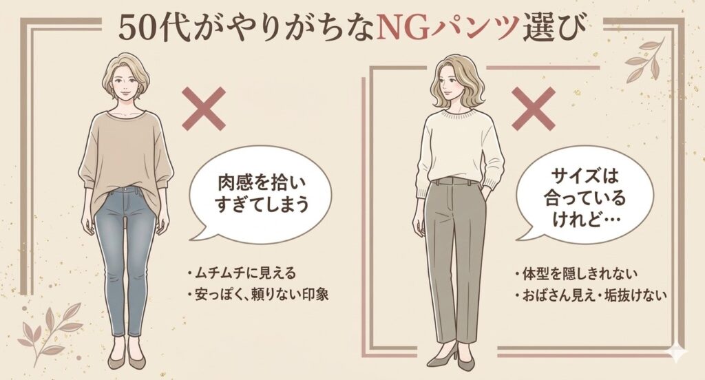 50代女性の体型カバーNG服