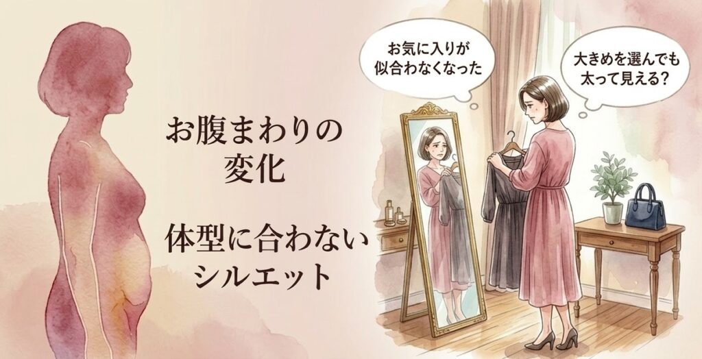 50代のお腹ぽっこりを隠すワンピース