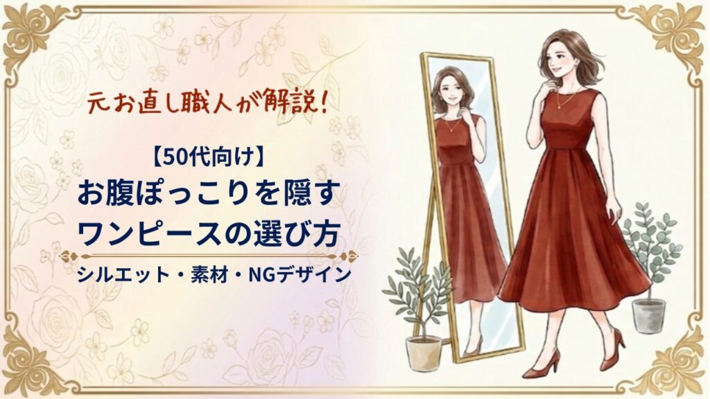 50代のお腹ぽっこりを隠すワンピース