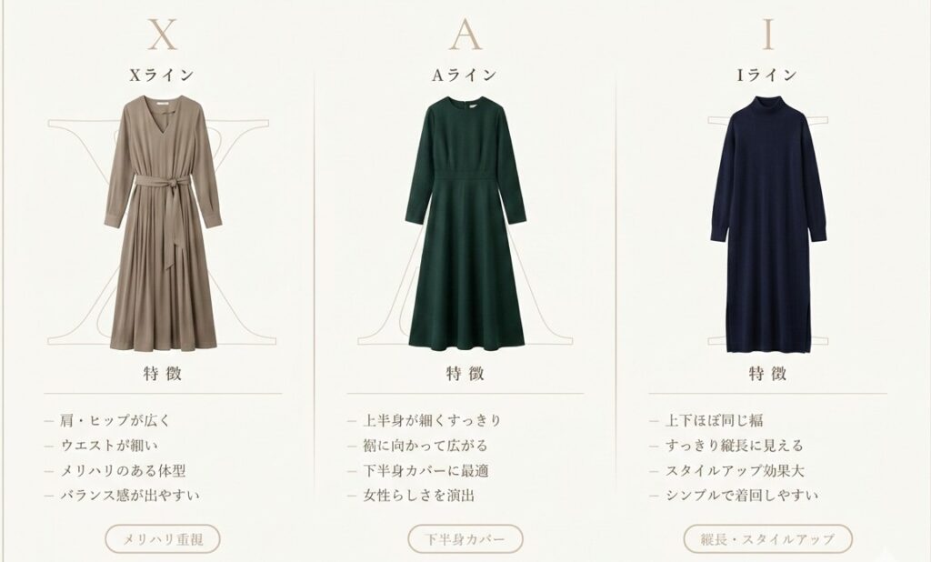 ワンピースのシルエットX・A・I