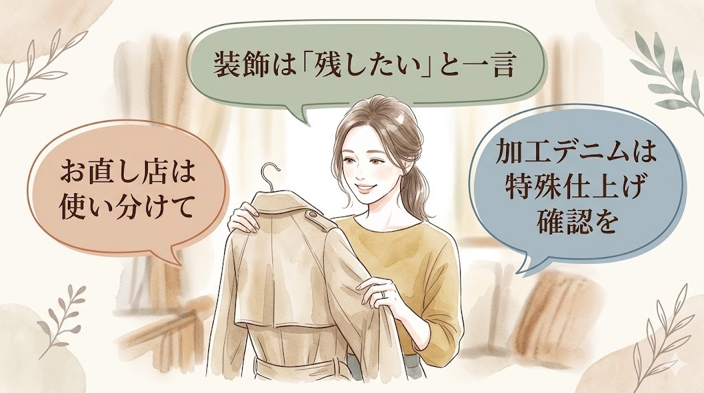 大切な服・ブランド服をお直しに出すときに注意すること
