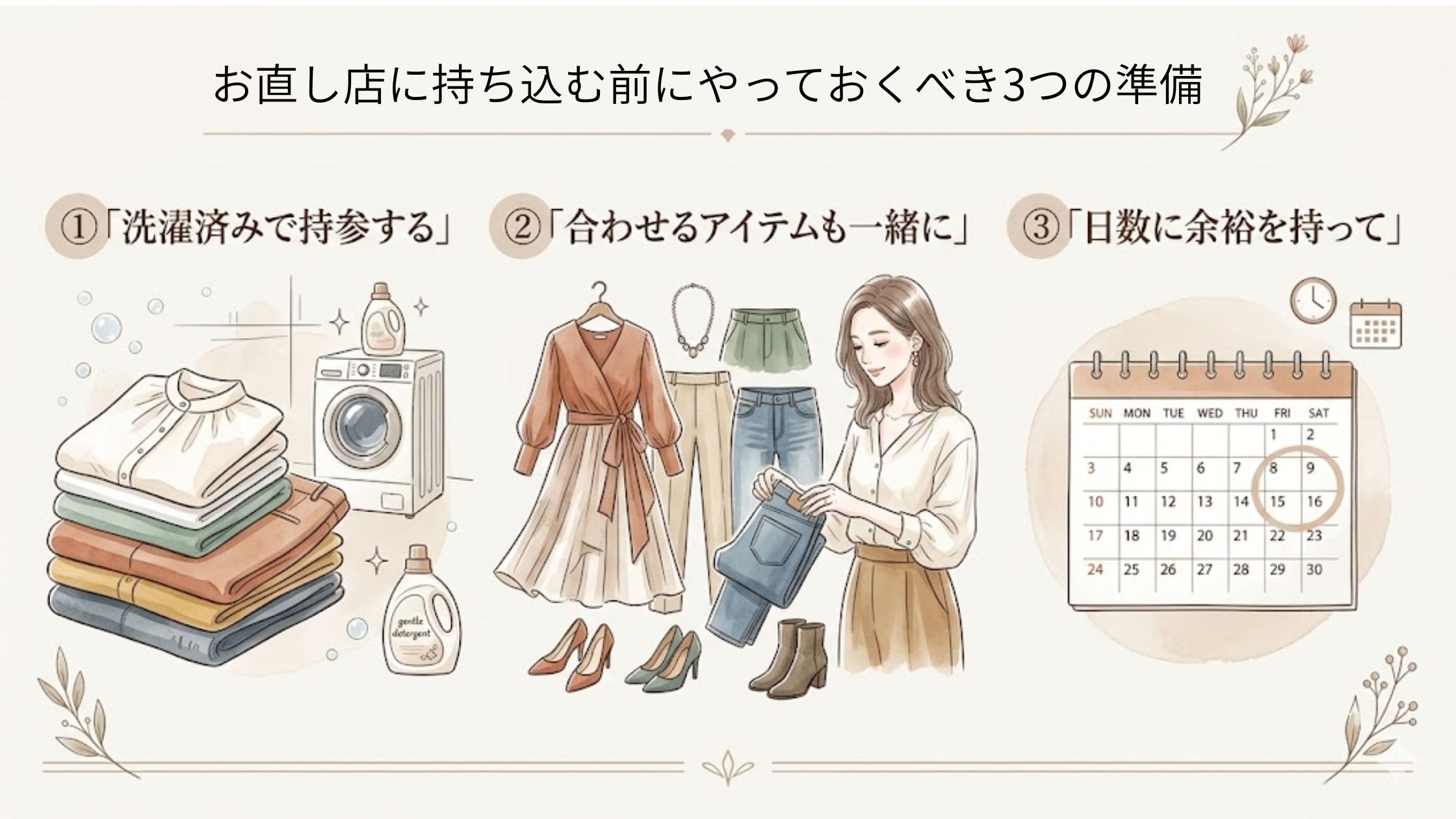 洋服のお直しを持ち込む前にやっておくべき準備