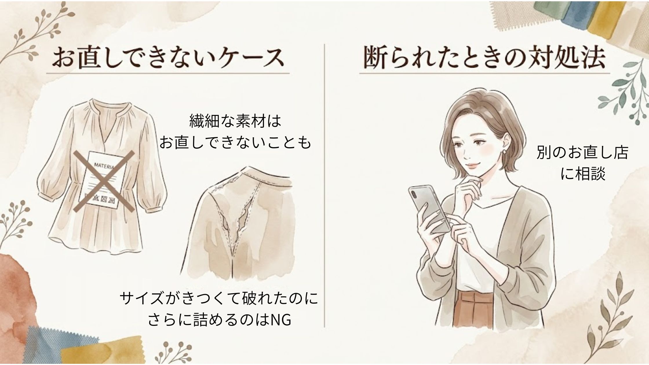 お直しできないケースと対処法