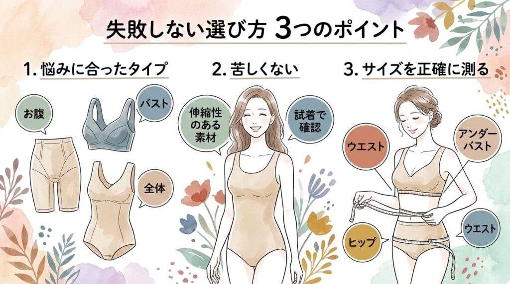 苦しくない補正下着の選び方｜3つのポイント