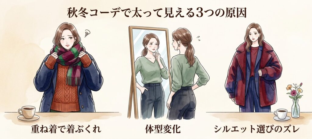 50代の秋冬体型カバーコーデ