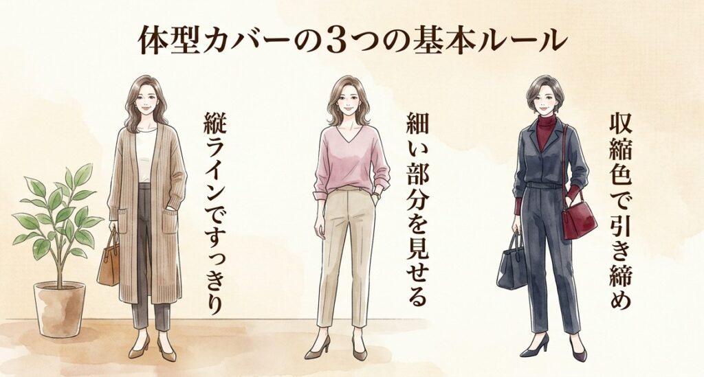 50代の秋冬体型カバーコーデ