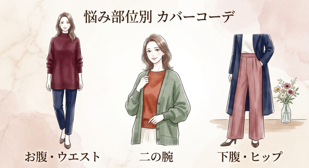 50代の秋冬体型カバーコーデ