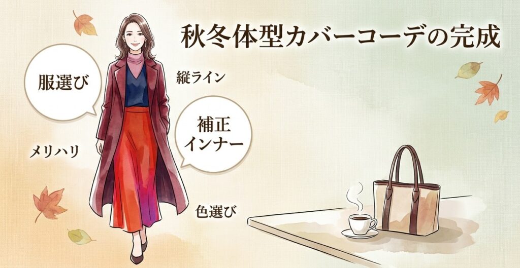 50代の秋冬体型カバーコーデ
