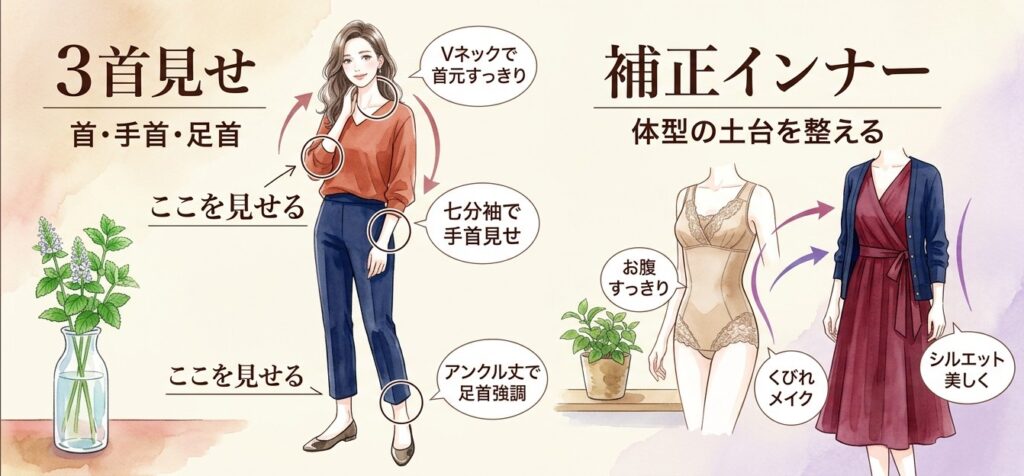 50代の春夏着痩せコーデ