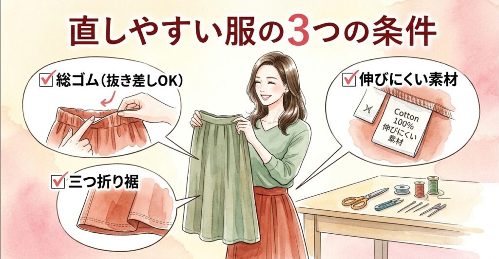 自分でお直ししやすい服の選び方