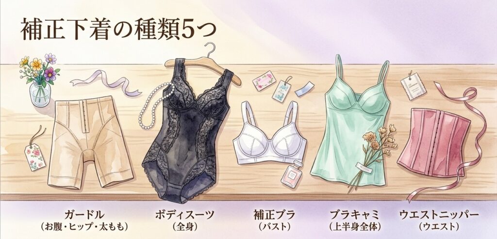 補正下着の種類は5つ、悩み別に