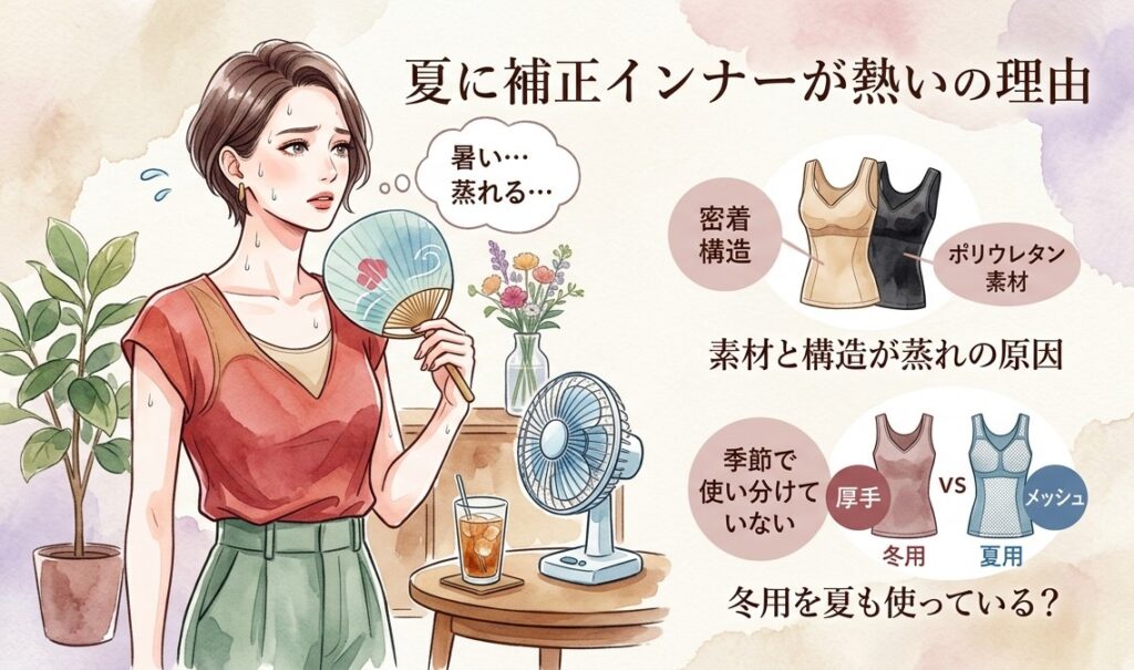 補正インナーは夏でも涼しく着られる？