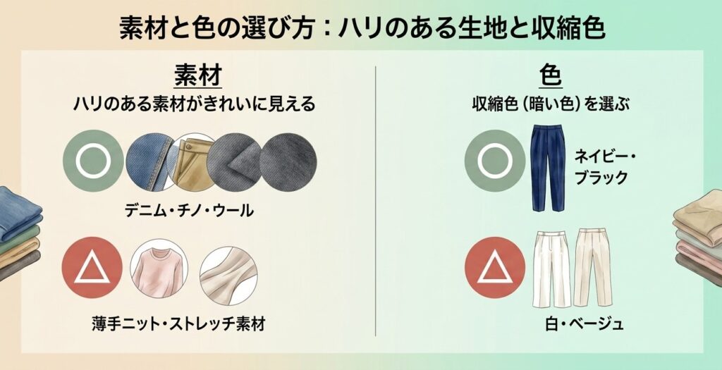 40代の太ももを隠すパンツ