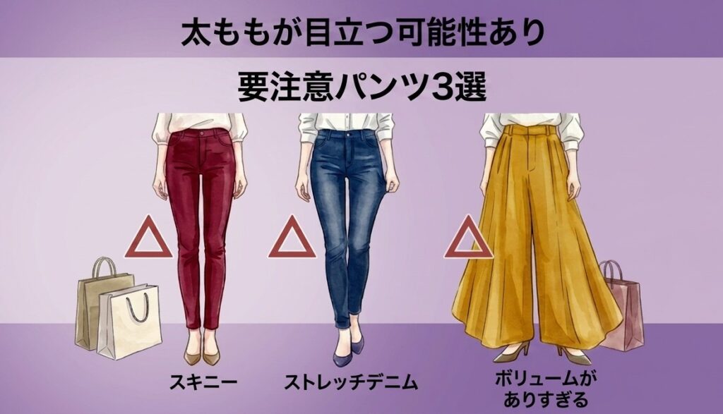 40代の太ももを隠すパンツ