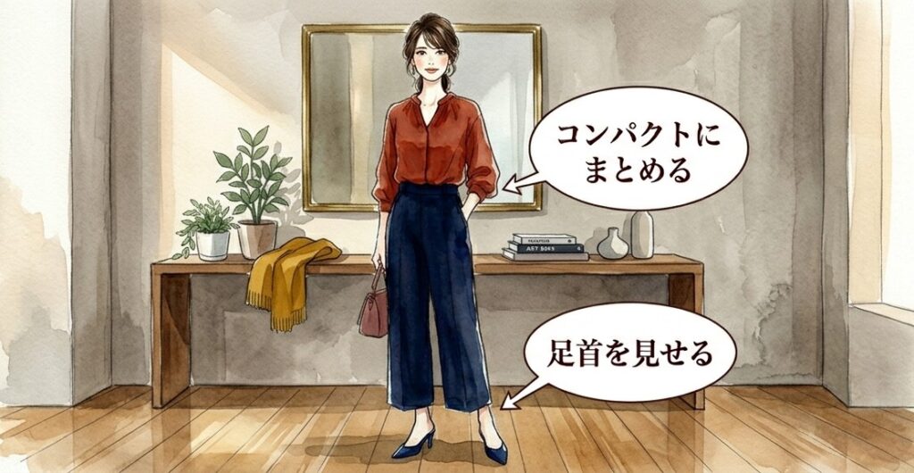 40代の太ももを隠すパンツ