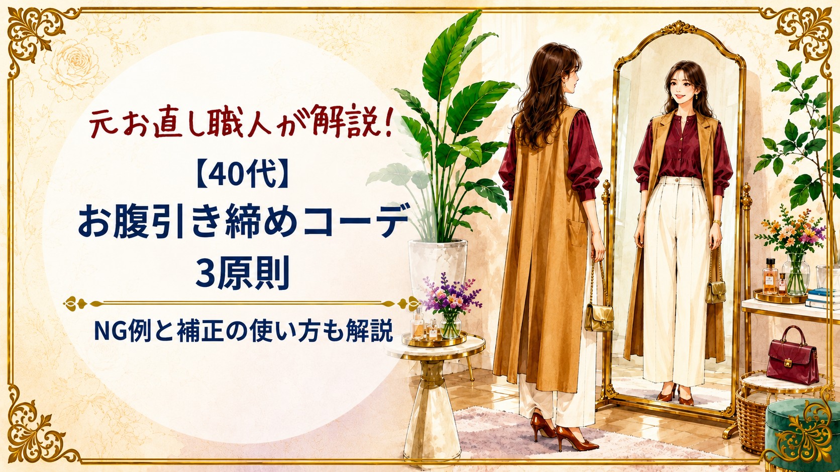 40代のお腹引き締めコーデ