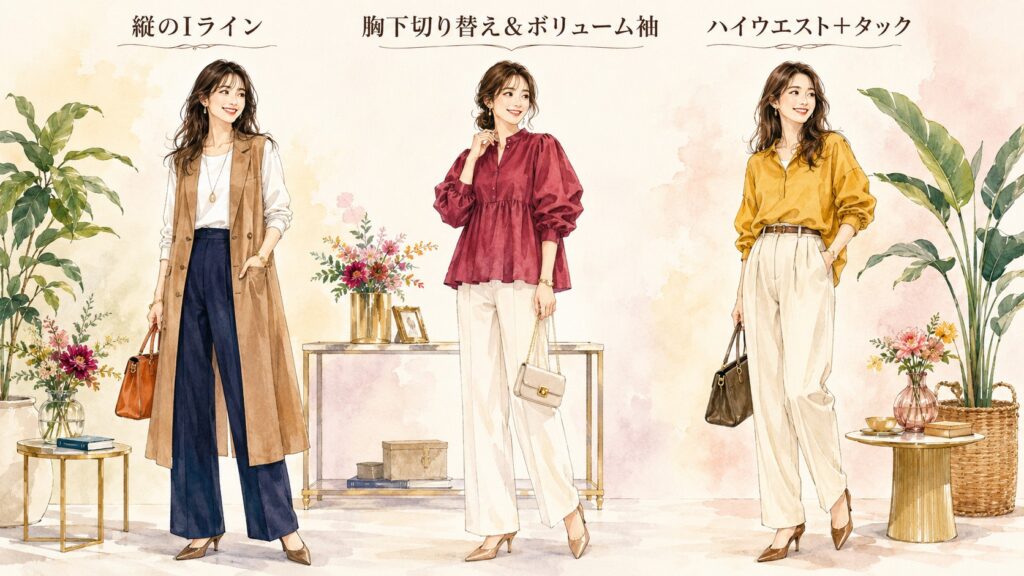 40代のお腹引き締めコーデ