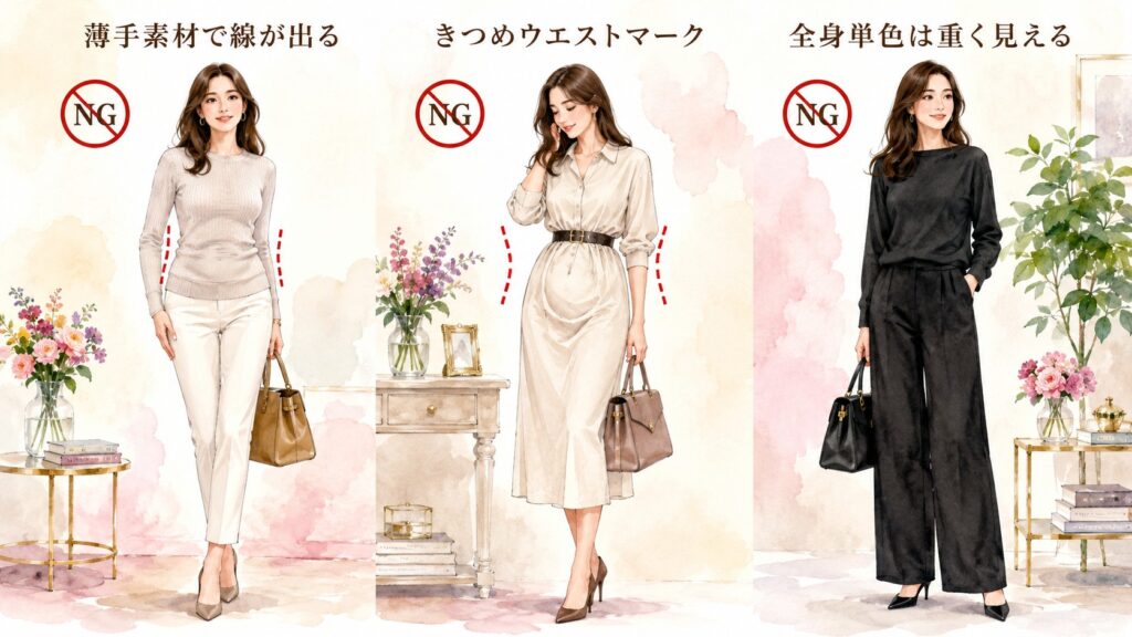 40代のお腹引き締めコーデ