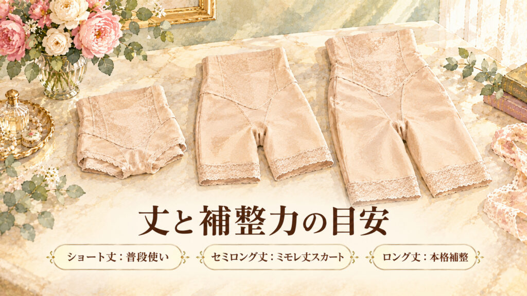 補正下着のガードルの丈と補整力の違い