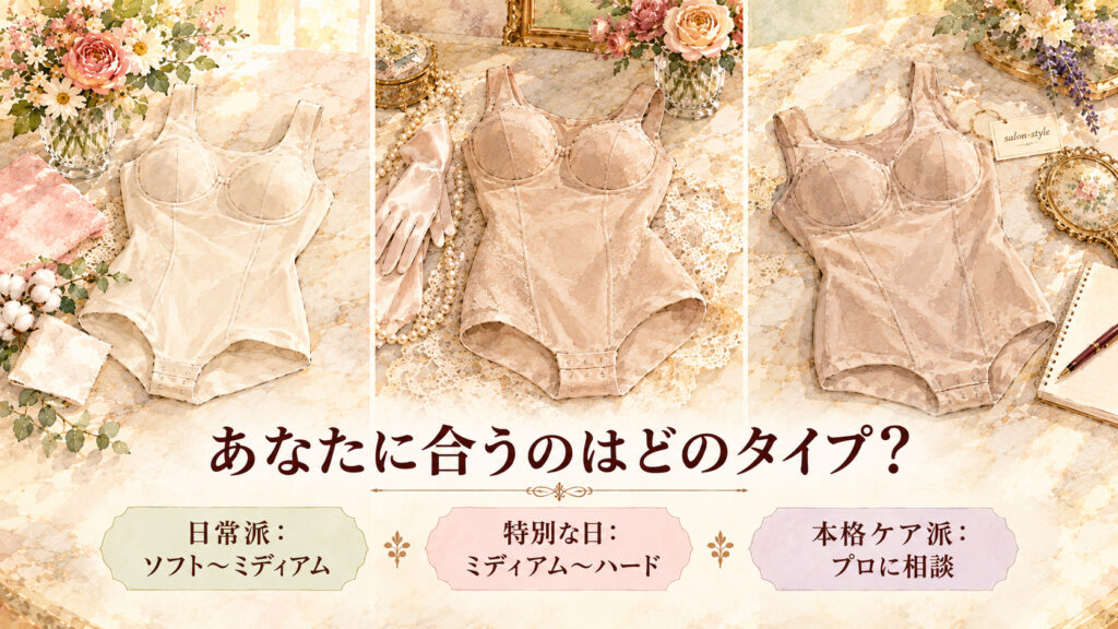 補正下着のボディスーツのタイプ別使い分け