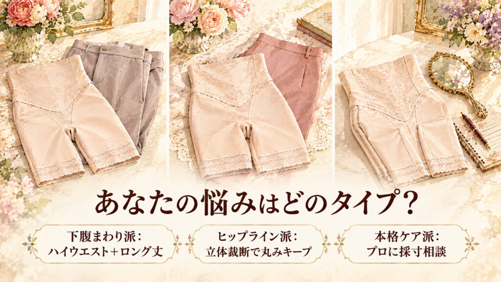 補正下着のガードルを悩み別に使い分ける