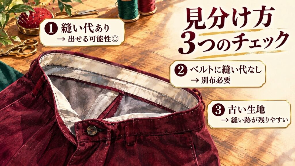 広げられるパンツの見分け方3つのチェックポイント