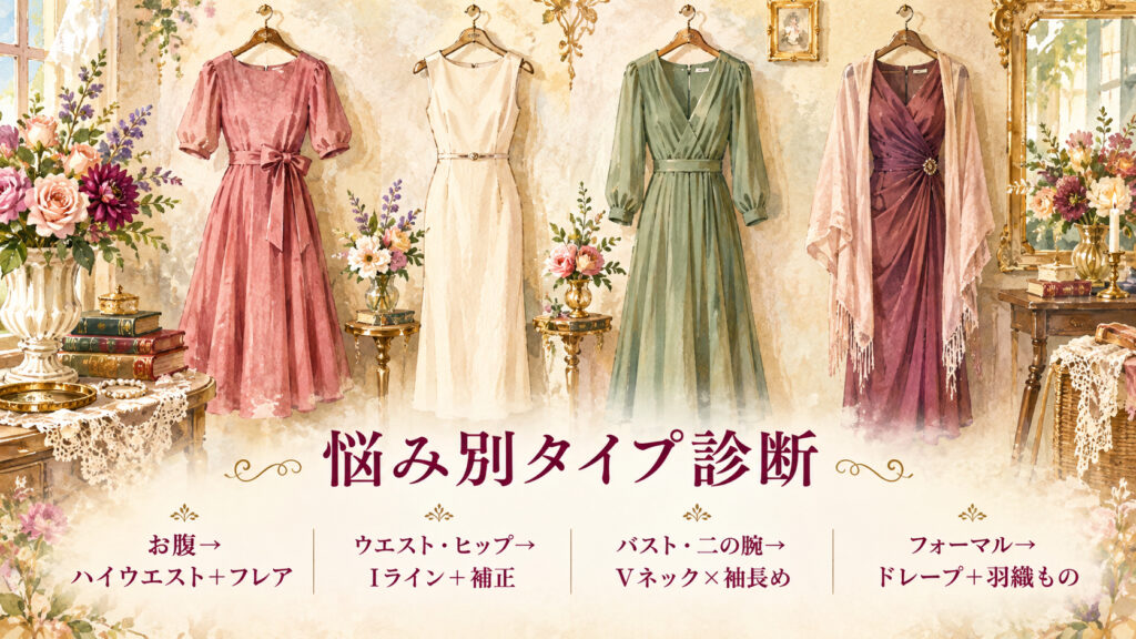 悩み別の体型カバーワンピース診断