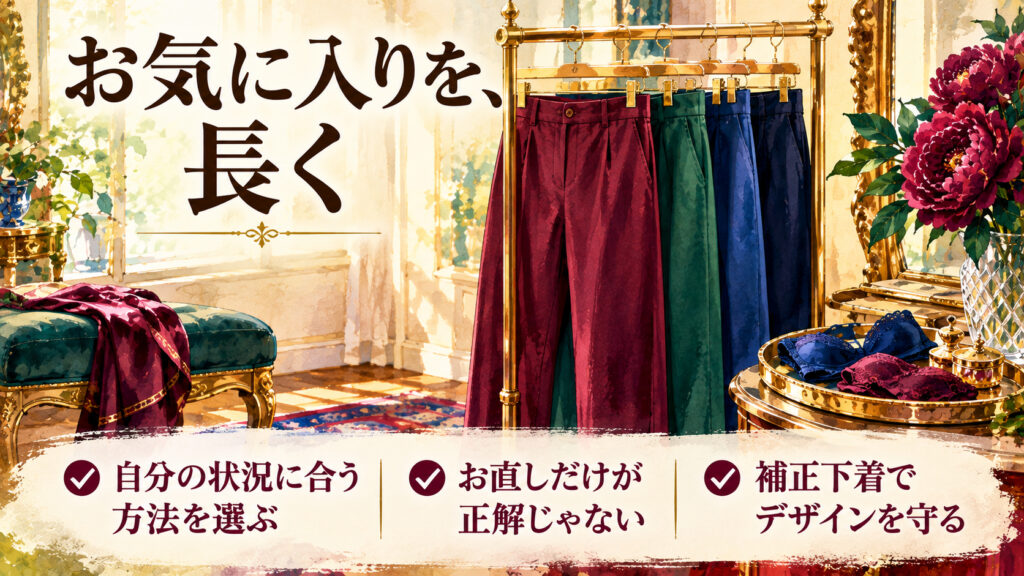大切な服を長く着るためのウエスト直し＋αの選択肢