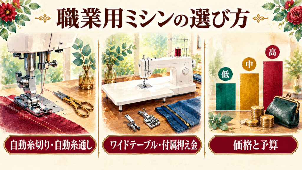 職業用ミシンの選び方